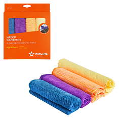 Mikrofiber matolar to‘plami (3 dona 30×30 sm + qo‘shimcha mato 20×18 sm) (AB-V-07)